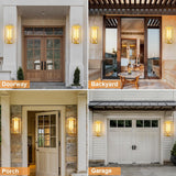 21" Large Gold Outdoor Wall Lantern, IP65 Waterproof Modern Porch Light