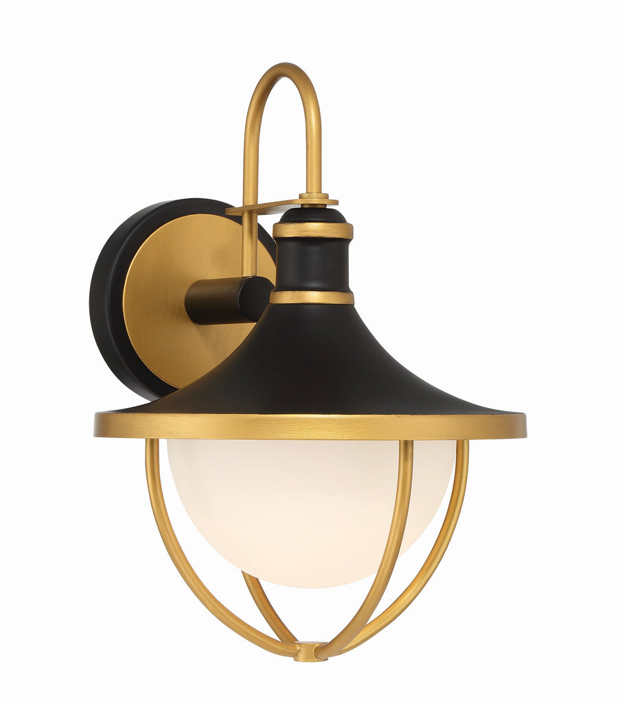 Atlas 1 Light Matte Black + Textured Gold Outdoor Sconce - C193-ATL-701-MK-TG