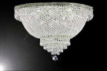 Flush Basket French Empire Crystal Chandelier Lighting H20.5" X W30" - A93-Flush/Cs/870/14