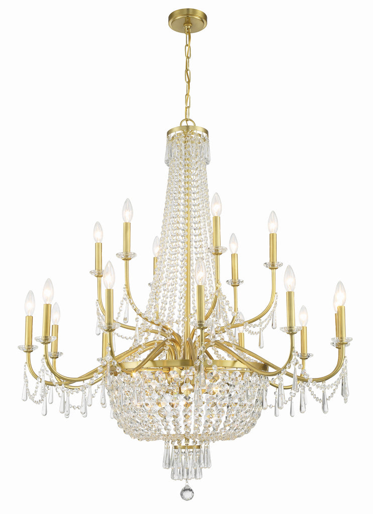 Haywood 22 Light Aged Brass Chandelier - C193-HWD-7722-AG