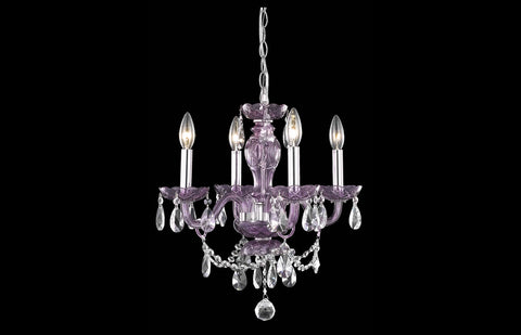 C121-7834D17PE/RC - Regency Lighting: Princeton 4 light Purple Pendant Clear Royal Cut Crystal