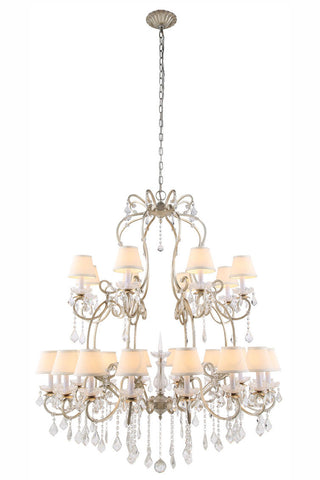 ZC121-1471G44SL - Urban Classic: Diana 24 light Vintage Silver Leaf Chandelier Clear Royal Cut Crystal