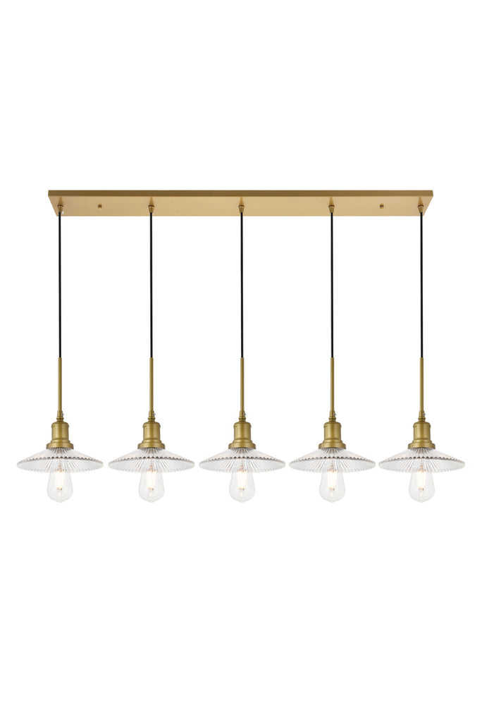 ZC121-LD4040D48BR - Living District: Waltz 5 light brass Pendant