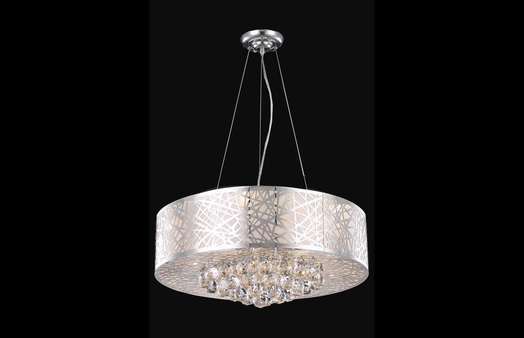 C121-2078D24C/RC - Regency Lighting: Prism 9 light Chrome Pendant Clear Royal Cut Crystal