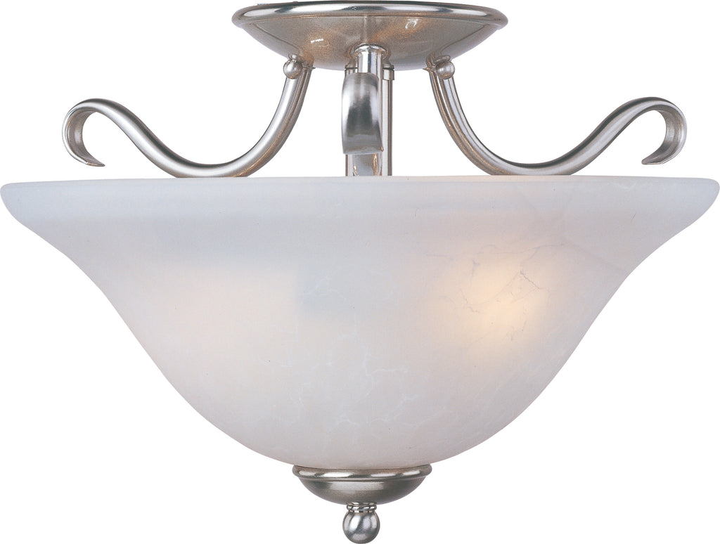 Basix 2-Light Semi-Flush Mount Satin Nickel - C157-10120ICSN