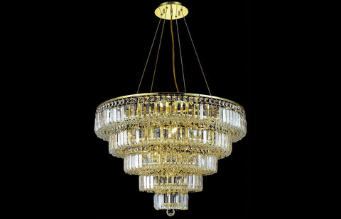 C121-2036D30G/RC - Regency Lighting: Maxime 17 light Gold Chandelier Clear Royal Cut Crystal