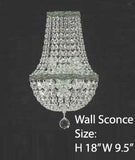 Swarovski Crystal Trimmed Wall Sconce Empire Crystal Wall Sconce Lighting W 9.5" H 18" D 5" - A81-Cs/4/5/Wallsconce Sw