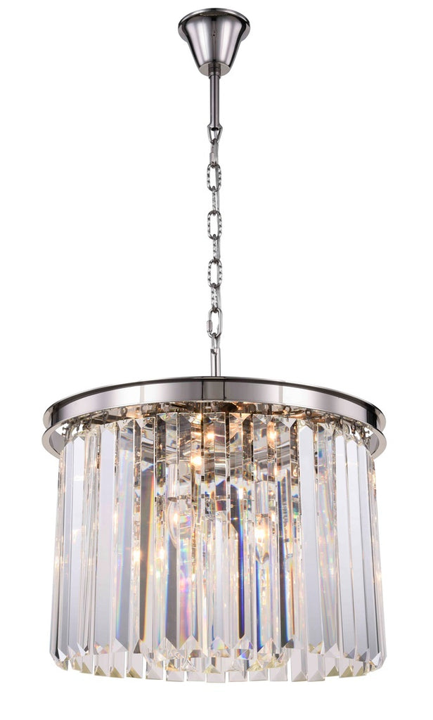 ZC121-1238D20PN/RC - Urban Classic: Sydney 6 light Polished nickel Pendant Clear Royal Cut Crystal