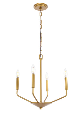 ZC121-LD8025D18BR - Living District: Enzo 4 light Brass pendant