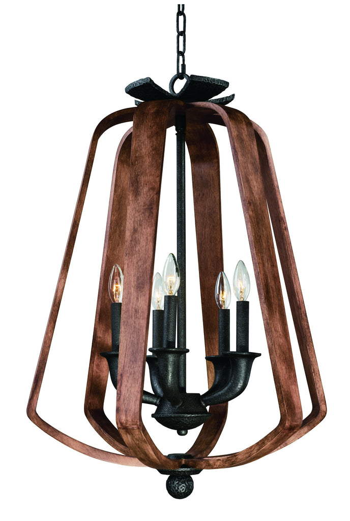 Road House 5-Light Chandelier Barn Wood/Iron Ore - C157-20925BWIO