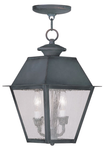 Livex Mansfield 2 Light Charcoal Outdoor Chain Lantern  - C185-2167-61