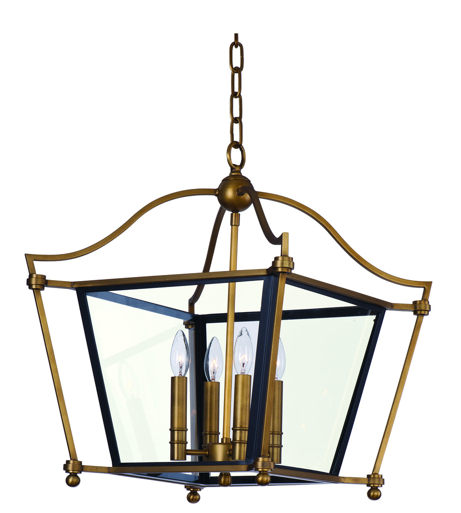 Ritz 4-Light Chandelier Natural Aged Brass - C157-22395CLNAB