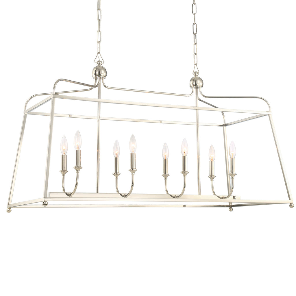 8 Light Polished Nickel Modern Chandelier - C193-2249-PN_NOSHADE