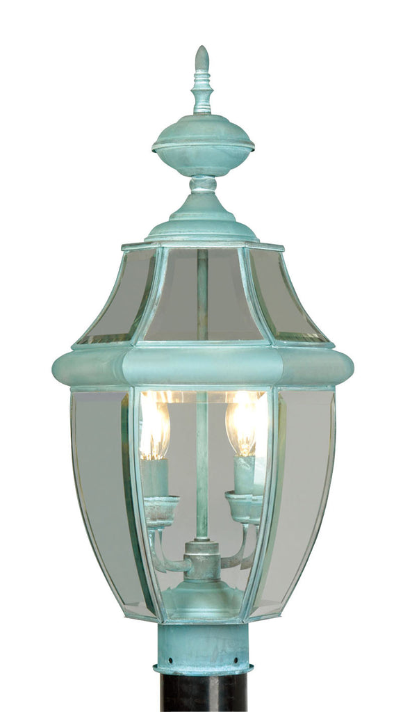 Livex Monterey 2 Light Verdigris Outdoor Post Lantern - C185-2254-06