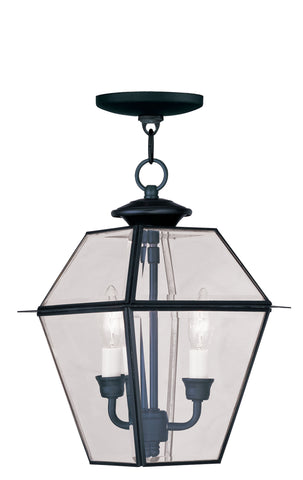 Livex Westover 2 Light Black Outdoor Chain Lantern  - C185-2285-04