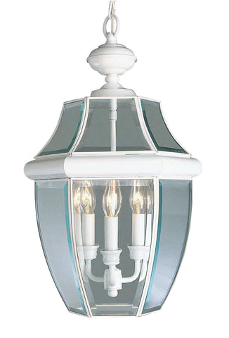 Livex Monterey 3 Light White Outdoor Chain Lantern  - C185-2355-03