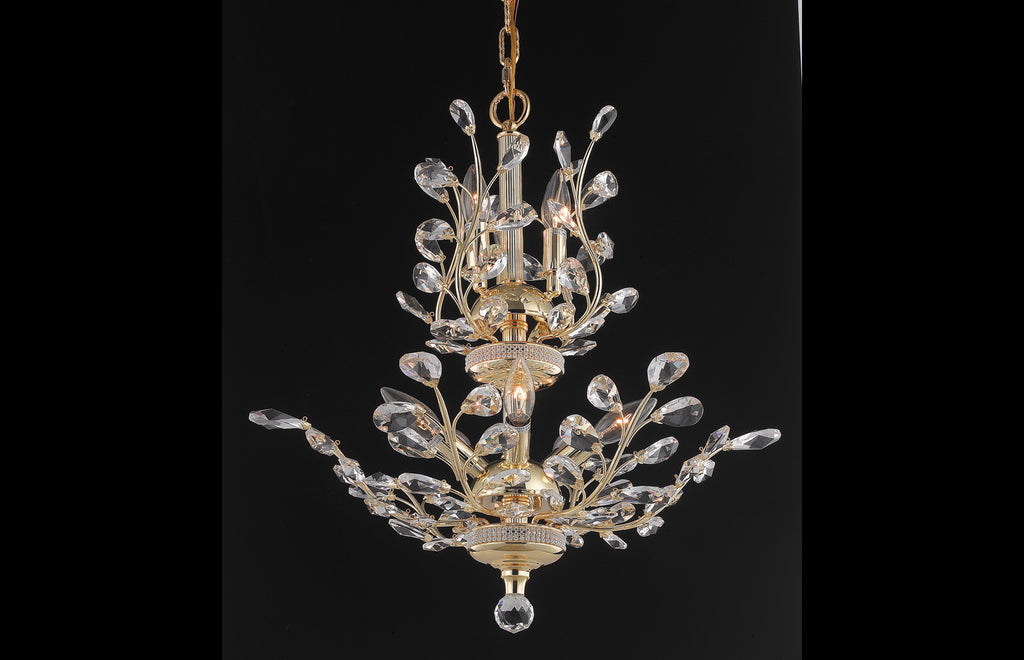 C121-2011D21G/RC - Regency Lighting: Orchid 8 light Gold Chandelier Clear Royal Cut Crystal