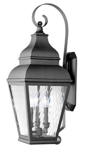 Livex Exeter 3 Light Black Outdoor Wall Lantern - C185-2605-04