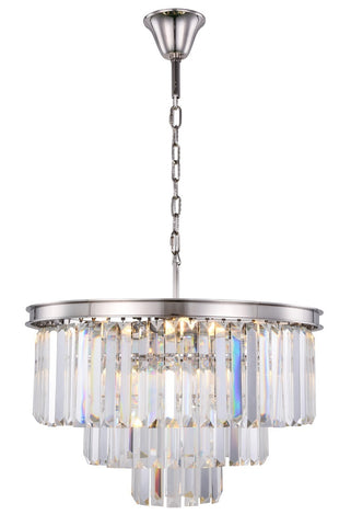 ZC121-1231D26PN/RC - Urban Classic: Sydney 9 light Polished nickel Chandelier Clear Royal Cut Crystal