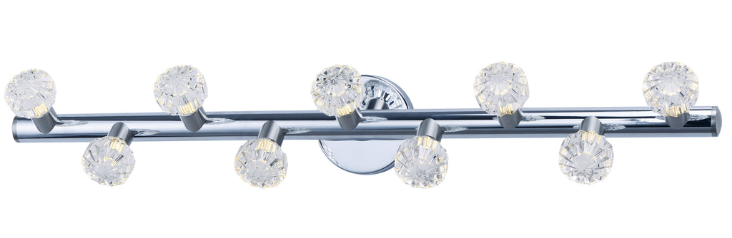 Bejewel LED 9-Light Bath Vanity Polished Nickel and Satin Nickel - C157-3039BCPNSN