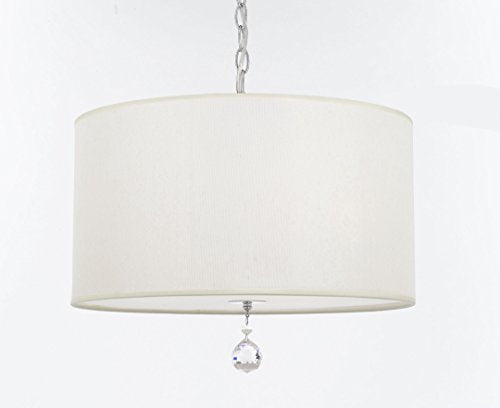 Fabric 3 Light Chrome Chandelier Pendant Modern Contemporary Lighting - J10-0501/3