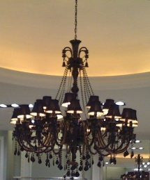 Large Foyer / Entryway Jet Black Gothic Crystal Chandelier Lighting With Black Shades - A46-Blackshades/BLACK/757/30