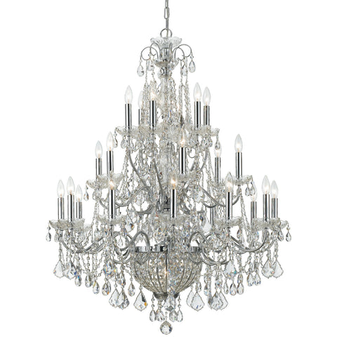 26 Light Polished Chrome Crystal Chandelier Draped In Clear Hand Cut Crystal - C193-3229-CH-CL-MWP