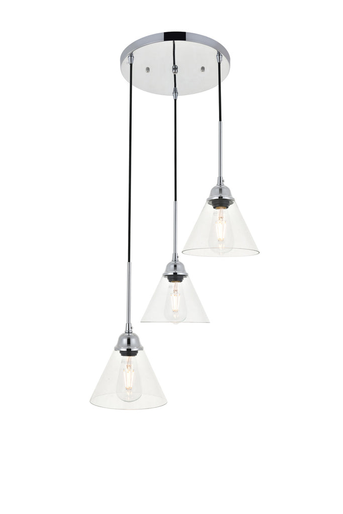 ZC121-LD4017D18C - Living District: Histoire 3 light chrome Pendant