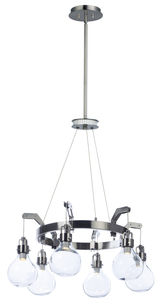 Kinetic LED 6-Light Pendant Dark Satin Nickel - C157-39695CLDSN