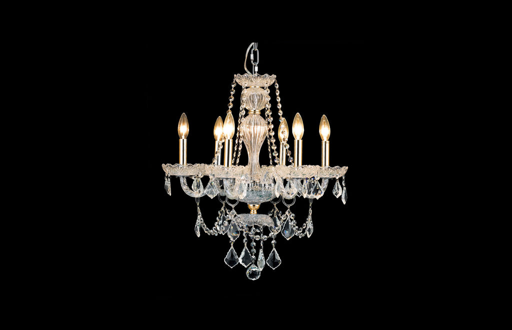 C121-7896D21G/RC - Regency Lighting: Giselle 6 light Gold Chandelier Clear Royal Cut Crystal