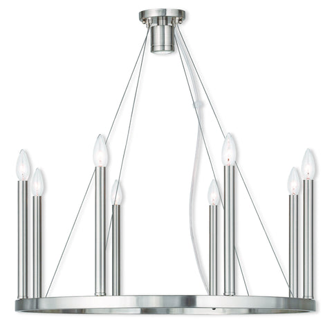 Livex Alpine 8 Light + 1 Light BN Chandelier - C185-40247-91