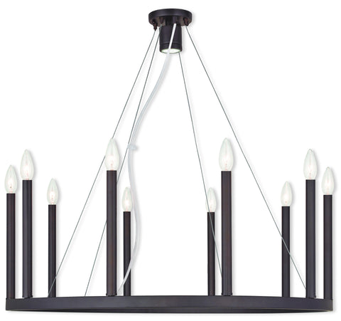 Livex Alpine 10 Light + 1 Light Bronze Chandelier - C185-40248-07