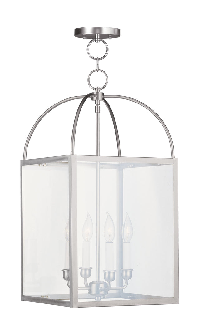 Livex Milford 4 Light Brushed Nickel Chain Lantern  - C185-4042-91