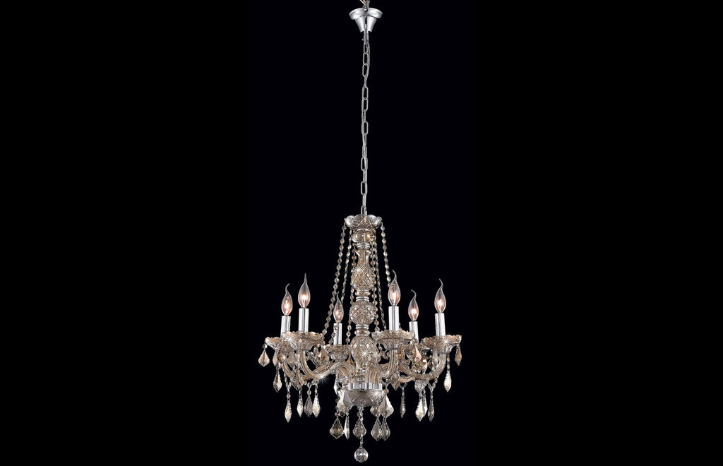 C121-7856D24GT-GT/RC - Regency Lighting: Verona 6 light Golden Teak Chandelier Golden Teak (Smoky) Royal Cut Crystal