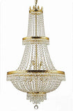 Set of 3-1 French Empire Crystal Chandelier Lighting H50" X W24" - Great for The Dining Room, Living Room! and 2 Empire Crystal Wall Sconce Lighting H 18" X W 9.5" X D 5" - 1EA CG/870/15 + 2EA WALLSCONCE/CG/4/5