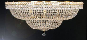 Flush French Empire Crystal Chandelier Lighting H27.5" W44" - A93-Flush/Cg/454/24