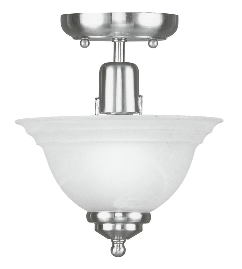 Livex North Port 1 Light Brushed Nickel Ceiling Mount - C185-4250-91