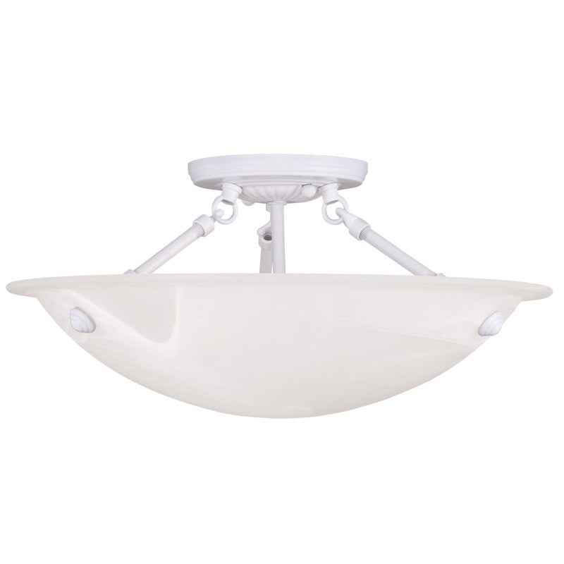 Livex Oasis 3 Light White Ceiling Mount - C185-4273-03