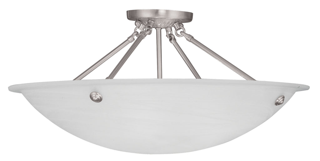 Livex Oasis 4 Light Brushed Nickel Ceiling Mount - C185-4275-91