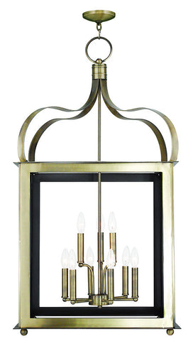 Livex Garfield 6 Light + 3 Light Antique Brass Lantern - C185-43180-01