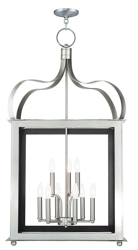 Livex Garfield 6 Light + 3 Light Brushed Nickel Lantern - C185-43180-91