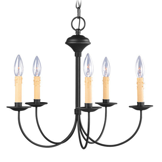 Livex Heritage 5 Light Black Chandelier - C185-4455-04