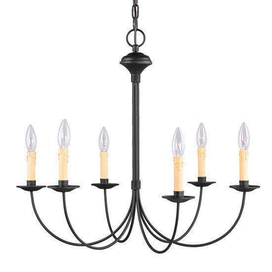 Livex Heritage 6 Light Black Chandelier - C185-4456-04