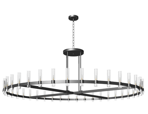 Varella Round Chandelier 108" Vintage Barn Metal Industrial Loft Rustic Lighting Great for Living Room, Dining Room, Foyer and Entryway - G7-CB/4461/36