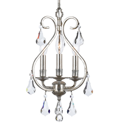 3 Light Olde Silver Crystal Mini Chandelier - C193-5013-OS-CL-MWP