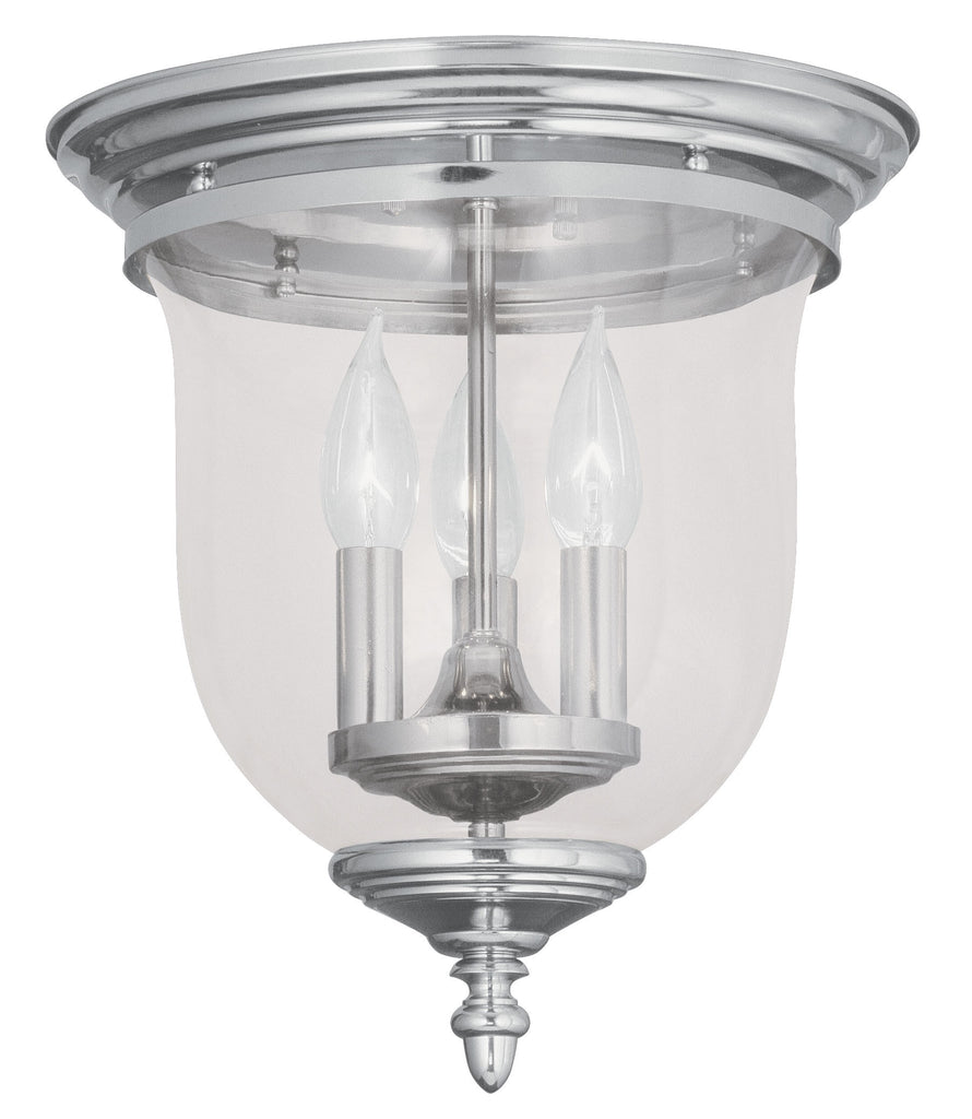 Livex Legacy 3 Light Polished Nickel Ceiling Mount - C185-5021-35