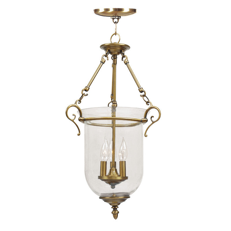 Livex Legacy 3 Light Antique Brass Chain Lantern  - C185-5022-01