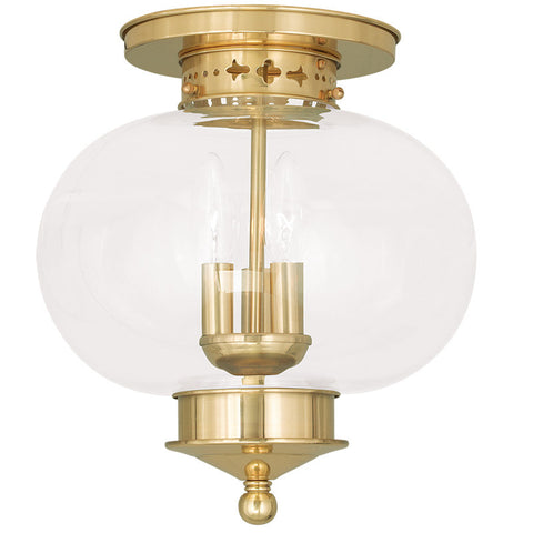 Livex Harbor 3 Light Polished Brass Ceiling Mount - C185-5033-02