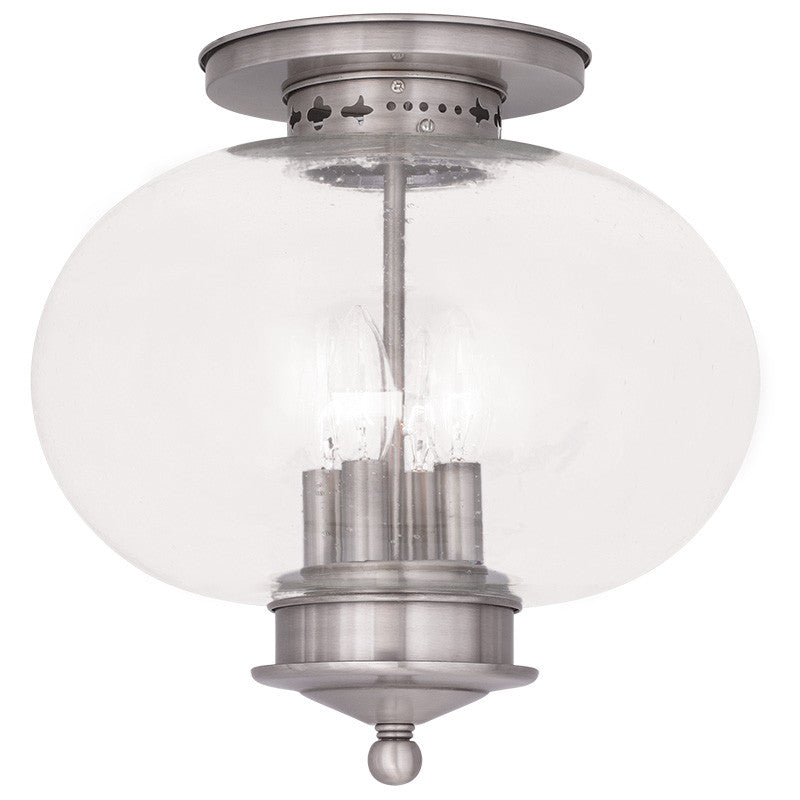 Livex Harbor 4 Light Brushed Nickel Ceiling Mount - C185-5038-91