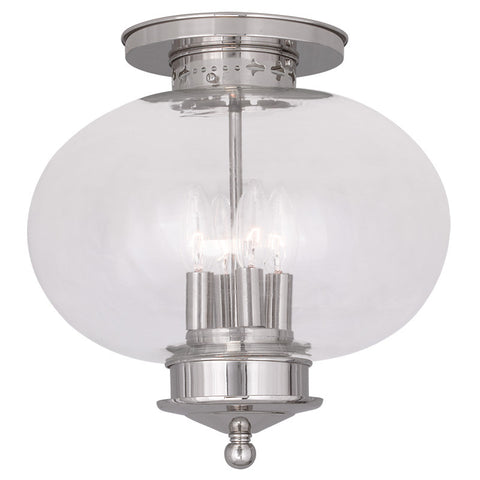 Livex Harbor 4 Light Polished Nickel Ceiling Mount - C185-5039-35